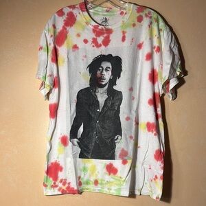 Custom Tie-Dye Bob Marley Graphic T-Shirt